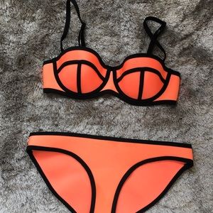 TRIANGL Orange Neoprene 2 pc swimwear Size XS